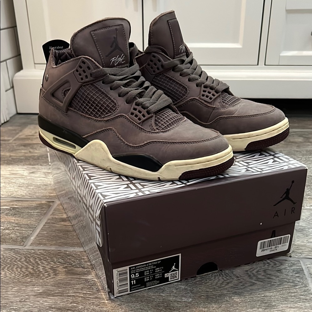 Nike Air Jordan 4 Retro x A Ma Manerie violet ore medium ash black size 9.5 BOX